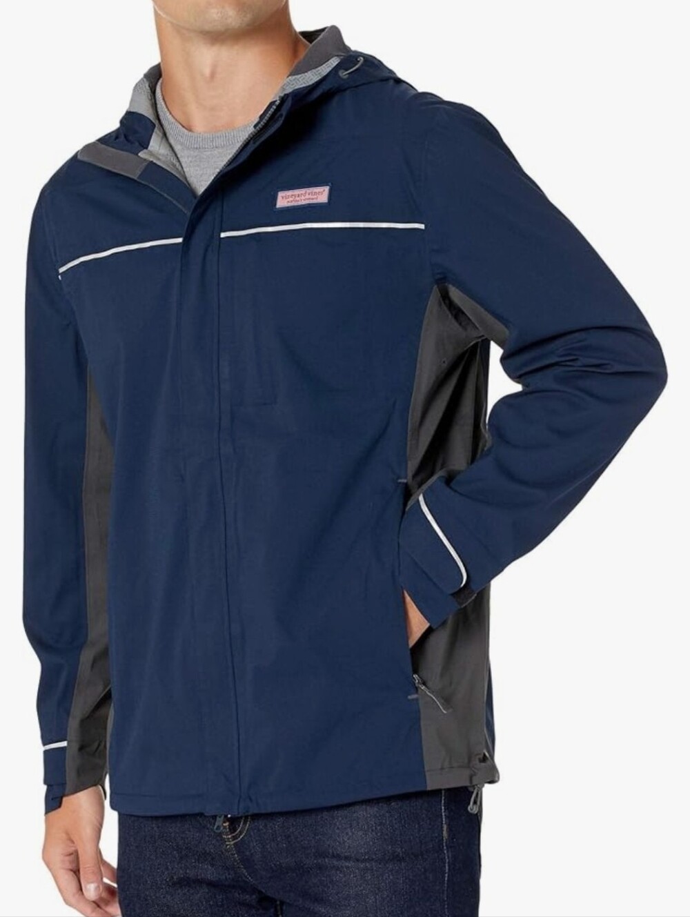 Vineyard Vines Men's Nor'easter Rain Shell Jacket Blue Gray Size XXL